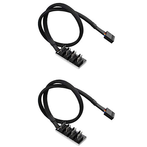 Generic - 2 Pack 4 Pin PWM Fan Hub for CPU & Case Fans, Multi Splitter Adapter