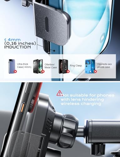 CHGeek Wireless Charger Phone Holders for Your Car, 15W Fast Charging Car Phone Holder Mount, Auto Clamping Truck Cradle Phone Mount for Car, Windshield Dashboard Air Vent Holder - Medaid International