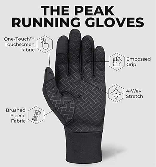 KASTWAVE Winter Touchscreen Gloves - Water Resistant, Windproof & Thermal, for Running, Cycling, Driving, Hiking - Ski Glove Liners for Cold Weather, Unisex for Men & Women