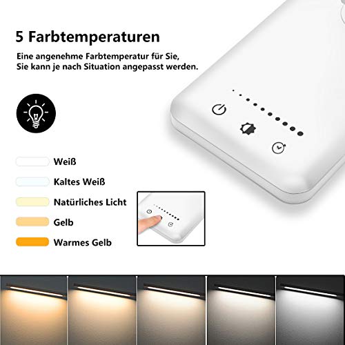 Slator - Dimmable LED Desk Lamp with 5 Colors, 10 Brightness Levels, USB Charging