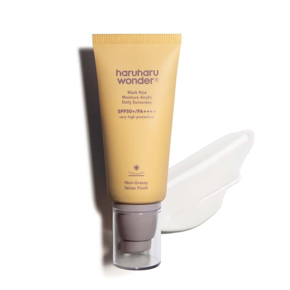 Haruharu Wonder Black Rice Moisture Airyfit Daily Sunscreen 1.69fl.oz - Velvet Finish, No White Cast, Hydrating, Moisturizing, Korean Skin Care, Vegan, Clean Beauty - Medaid International