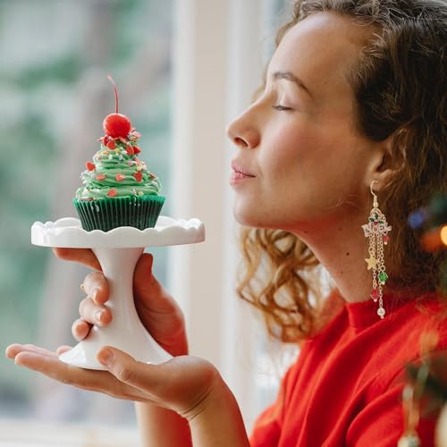 Christmas Earrings for Women Word Noel Enamel Charms & Glass Beads Tassel Dangle Earrings Xmas Funny Earring for Christmas Jewelry Gifts - Medaid International