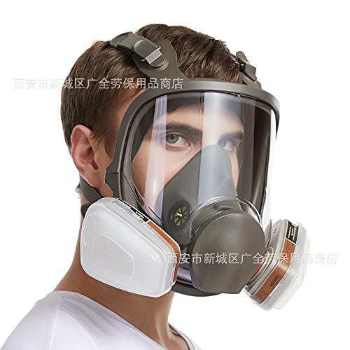 Full Face Cover, 18 in 1 Reusable Breathing Cover with Organic Gas Steam Wide field of view for painting, polishing, welding machine and other work protection