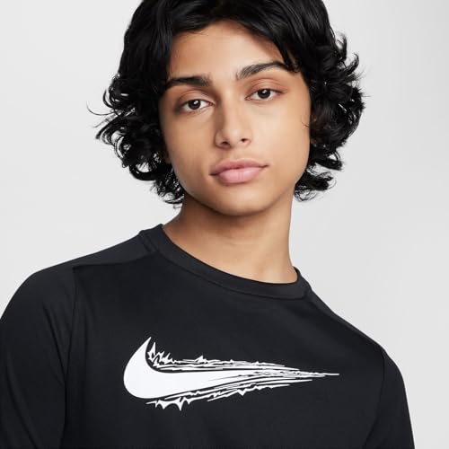 Nike Kid's Multi Dri-Fit Short-Sleeve Top, Black/White, Large - Medaid International