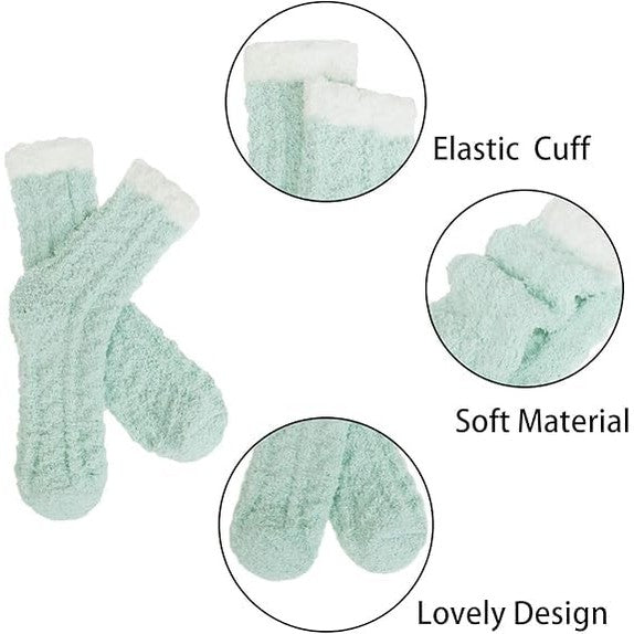 6 Pairs Womens Fuzzy Socks for Women, Warm Soft Christmas Sleeping Socks for Women Christmas Gift - Medaid International