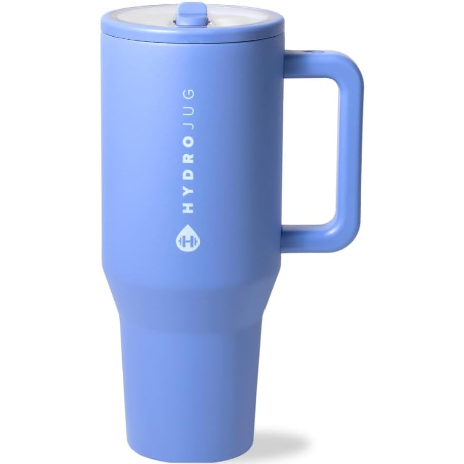 HydroJug Traveler - Modern 40 oz Tumbler with Handle & Simple Flip Straw - Car Cup Holder Friendly, Leak Resistant Water Bottle-Reusable Insulated Stainless Steel & Rubber Base - Gifts for Women & Men - Medaid International