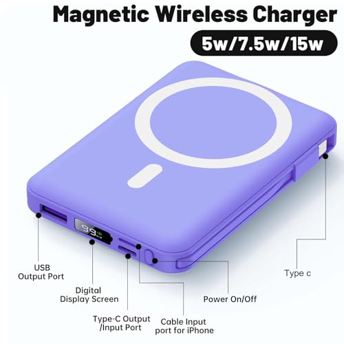 Yiisonger - Magnetic 10000 mAh Wireless Power Bank with Quick Charge & LED Display