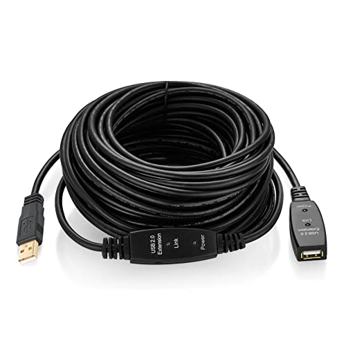 Active - USB 2.0 Extension Cable Male to Female, 15m, Built-in IC Chipset, Braided Design