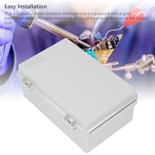 175x275x110mm ABS Plastic Electrical Junction Box Weatherproof Dustproof Enclosure with Hinged Cover Mounting Plate Wall Brackets for Projects Sprinkler Control - Medaid International