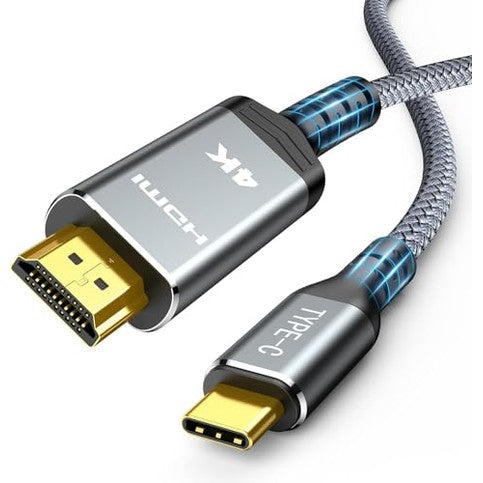Highwings - 4K UHD USB C to HDMI Cable 1.8M, Thunderbolt 3/4 Compatible, for iPhone 15, MacBook Pro, iPad Pro, Dell XPS