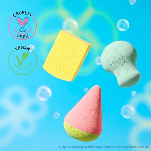 wet n wild SpongeBob SquarePants Collection Makeup Sponge, Hydrophilic Reusable 3D Hourglass Beauty Blender for Smooth & Streak-Free Application – Squidward Tentacles - Medaid International