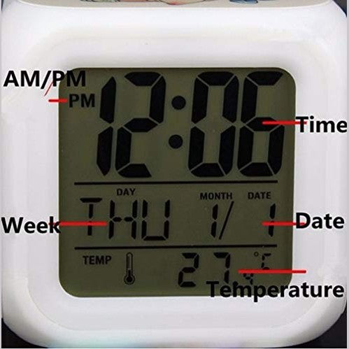 Fdgfdg - Football LED Alarm Clock, Digital, 7 Colors, Battery Powered, Wall Mount