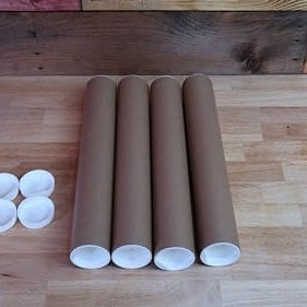 PosterEnvy - 14-Inch Poster Tubes, Pre-Capped, Pack of 4 for Shipping & Storage