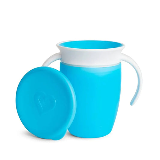 Munchkin - 7oz Miracle 360 Trainer Plastic Cup With Lid - Blue