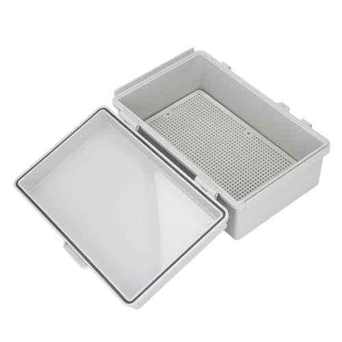 175x275x110mm ABS Plastic Electrical Junction Box Weatherproof Dustproof Enclosure with Hinged Cover Mounting Plate Wall Brackets for Projects Sprinkler Control - Medaid International