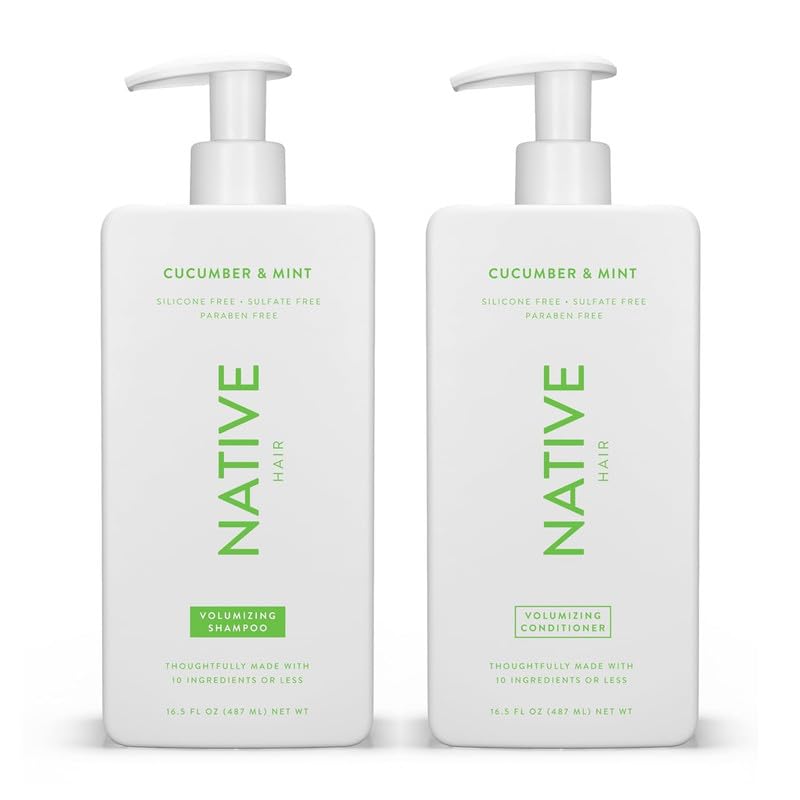Native Shampoo and Conditioner Set | Sulfate Free, Paraben Free, Dye Free, with Naturally Derived Clean Ingredients| 16.5 oz (Coconut & Vanilla, Moisturizing), 2, 1.3 ounces - Medaid International