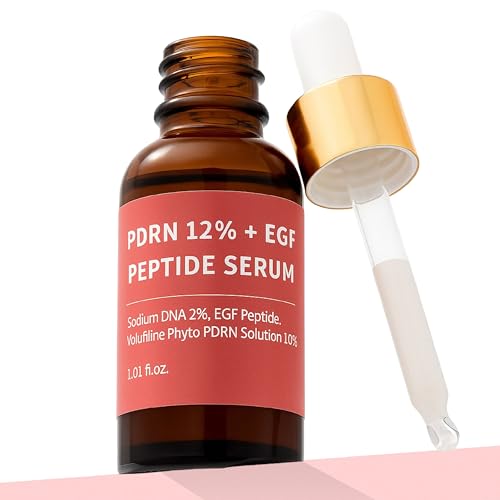 Salmon DNA PDRN 120,000 ppm EGF Peptide Microneedling Serum w/Volufiline, Phyto PDRN 12%, Growth Factor - Anti-Aging Face Serum with Niacinamide, Hyaluronic Acid 1 Fl Oz Korean Skincare - Medaid International