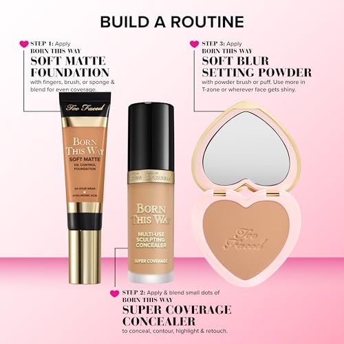 Too Faced Born This Way Super Coverage Multi-Use Concealer | Full Coverage, Non-Comedogenic, Oil Free + Long Lasting Concealer | Hyaluronic Acid + Coconut Water, 0.45 Fl Oz, Light Beige - Medaid International