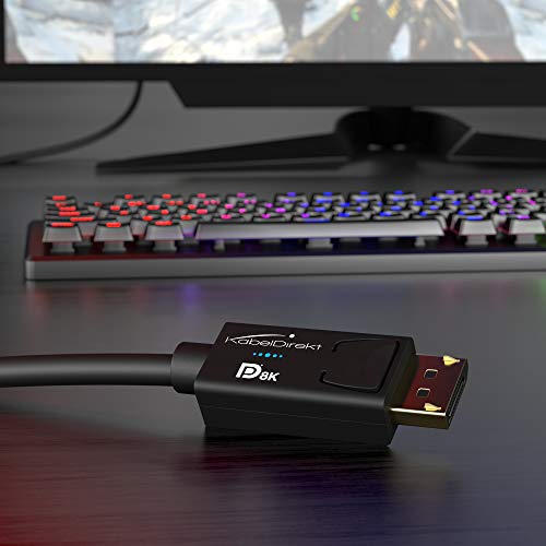 KabelDirekt - 8K DisplayPort Cable with A.I.S. Shielding & VESA Certified, 10ft