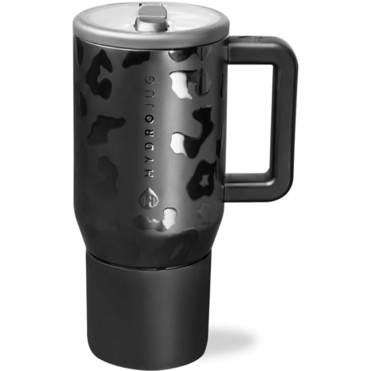 HydroJug Traveler - Modern 40 oz Tumbler with Handle & Simple Flip Straw - Car Cup Holder Friendly, Leak Resistant Water Bottle-Reusable Insulated Stainless Steel & Rubber Base - Gifts for Women & Men - Medaid International