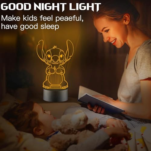 Lilo And Stitch - 3D Stitch Night Light With Remote Control, 16 Colors LED Lamp