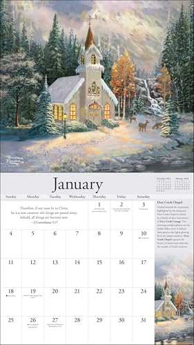 Thomas Kinkade Collector's Scripture Edition 2026 Deluxe Wall Calendar + Print - Medaid International