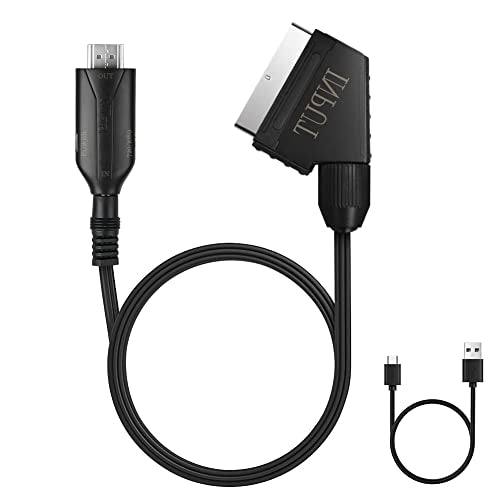 Axfee - Scart to HDMI Converter, 720/1080p Support, Audio/Video Adapter