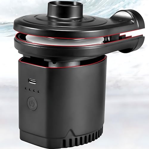 Vellichor - Compact Cordless Air Pump, 4000mAH, Quick-Fill Inflator, 3 Nozzles