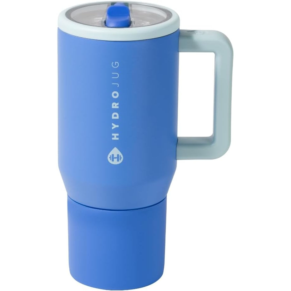 HydroJug Traveler - Modern 40 oz Tumbler with Handle & Simple Flip Straw - Car Cup Holder Friendly, Leak Resistant Water Bottle-Reusable Insulated Stainless Steel & Rubber Base - Gifts for Women & Men - Medaid International