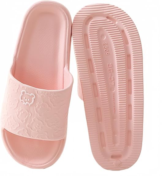 TERRIFI Unisex Bathroom Shower Anti-slip Lightweight Slipper,Sandals Slipper for Women and Men,Indoor Slippers, Bathroom Pool Non-Slip or Home Pool Dorm Spa Beach and Travel, Size 36-37, Pink