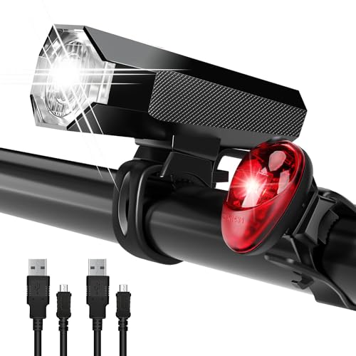 Realky - Rechargeable LED Bicycle Light Set, StVZO Approved, Waterproof, USB Charging