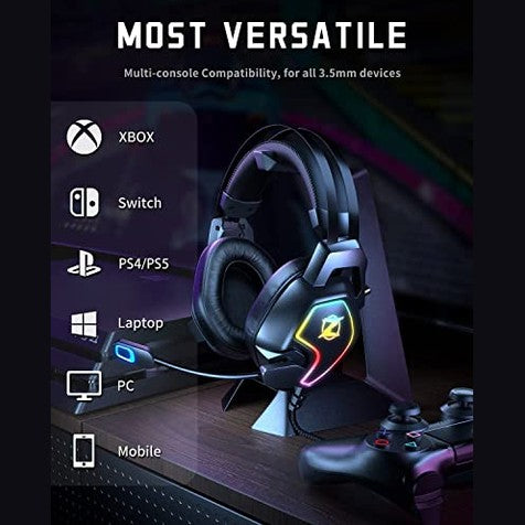Ozeino - Gaming Headset for Xbox, PS5, PC - Noise Canceling, 3.5mm Jack