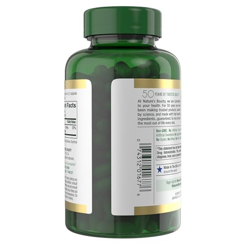 Nature’s Bounty High Absorption Magnesium Glycinate 240 mg for Supporting Muscle Relaxation and Bone, Heart & Nerve Health – Non-GMO, Gluten-Free, Vegetarian, 120 Count/60 Servings - Medaid International