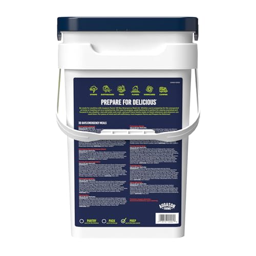 Augason Farms 30 Day Emergency Food Supply Kit, Dehydrated Meal Survival Food Bucket for 1 Person - 194 Servings