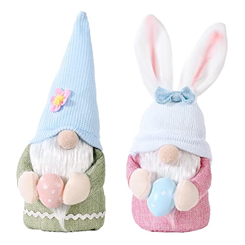 Xileny - Easter Bunny Egg-Holding Doll Ornament with Pink Ears, Cloth Material