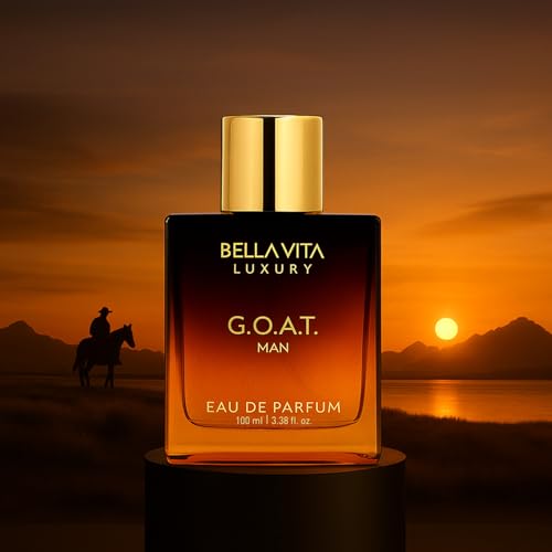 BellaVita Luxury G.O.A.T. Men's Eau De Parfum (3.4 fl.oz) | Natural Refreshing Notes of Bergamot, Lavender, Vetiver & Patchouli Oriental | Fresh Perfume for Men | Long-Lasting Perfume for Mens EDP - Medaid International