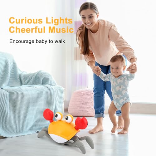 Tdyih - Infant Crawling Crab Toy for Tummy Time, Music & Learning Fun