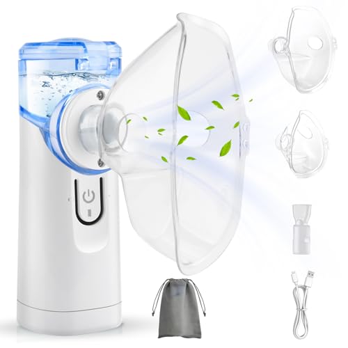 Gindoly - Portable Nebulizer Set, Quiet Inhaler, USB Rechargeable, One Touch Control