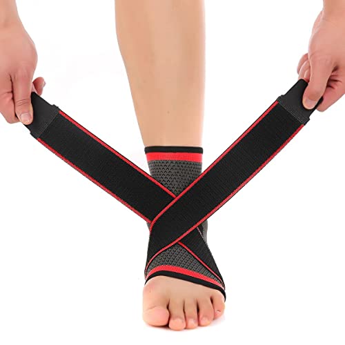 Mklhavb - 3D Weave Elastic Ankle Support Sleeve, Compression Fit, Durable Nylon