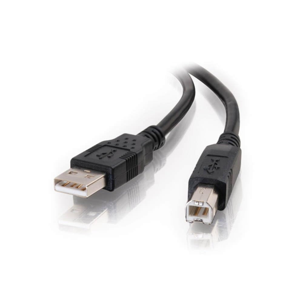 C2G USB Cable, USB 2.0 Cable, USB A to B Cable, 3.28 Feet (1 Meter), Black, Cables to Go 28101 - Medaid International