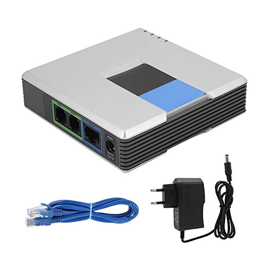 Cuifati - VoIP Gateway 2 Ports Adapter, SIP V2 Support, Includes Network Cable