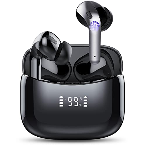 Tiksounds - Wireless Earbuds with Microphone, IPX7 Waterproof, 35H Playtime, LED Display