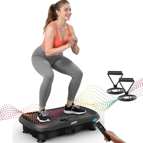 AXV Vibration Plate Fitness Platform Exercise Machine Vibrating Shaking Full Body Shaker Workout Vibrate Stand Shake Board Sport Gym for Weight Loss Fat Burner for Women Men Darkgray