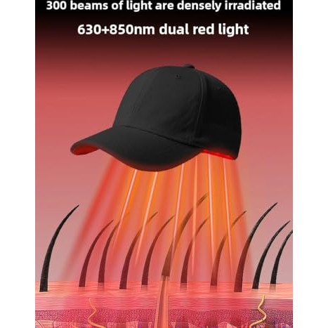 Red Light Hair Growth Cap A phototherapy cap designed to stimulate hair follicles, this portable hair care device features 100 LED lights for comprehensive coverage. Black - Medaid International