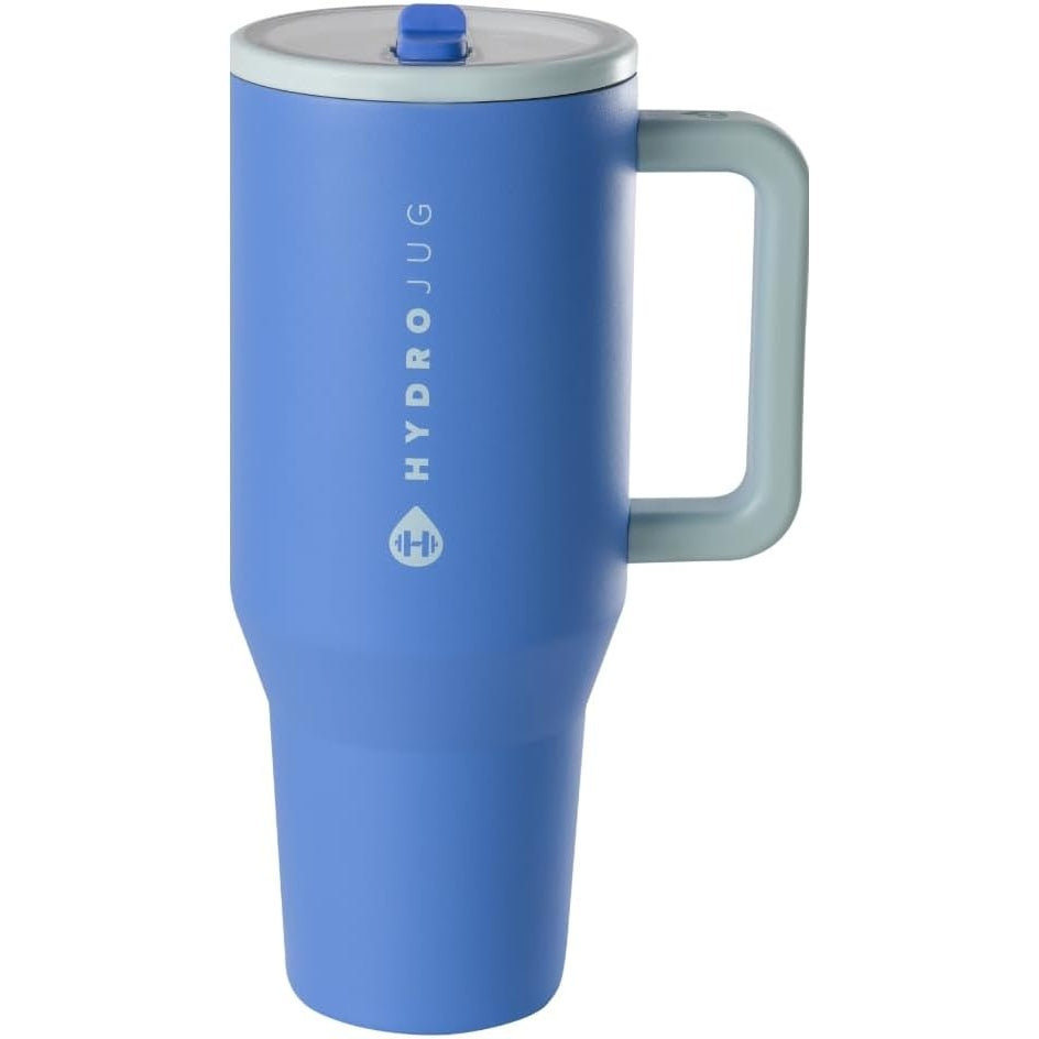 HydroJug Traveler - Modern 40 oz Tumbler with Handle & Simple Flip Straw - Car Cup Holder Friendly, Leak Resistant Water Bottle-Reusable Insulated Stainless Steel & Rubber Base - Gifts for Women & Men - Medaid International