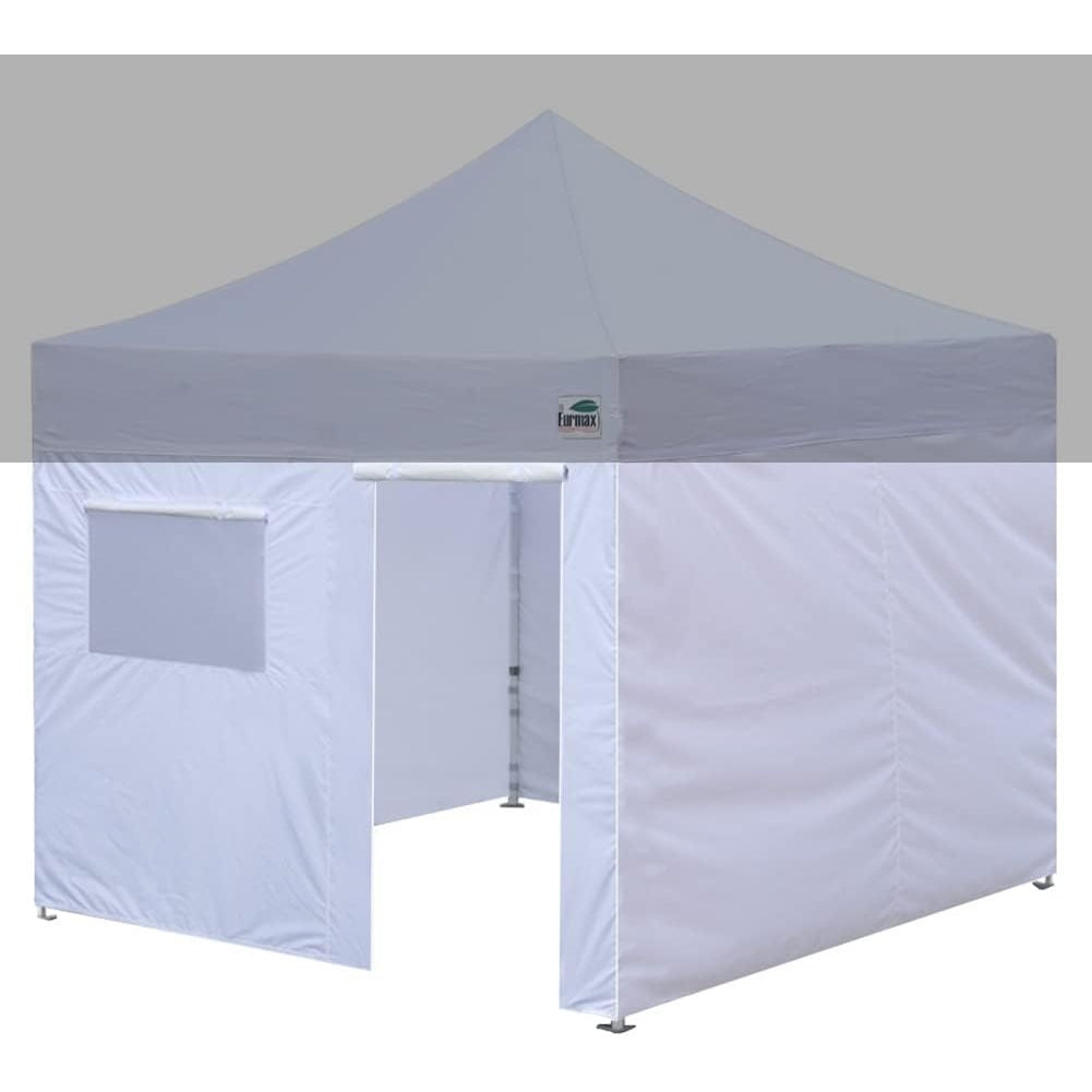 Eurmax USA Full Zippered Walls for 10 x 20 Easy Pop Up Canopy Tent,Enclosure Sidewall Kit with Roller Up Mesh Window and Door 4 Walls ONLY,NOT Including Frame and Top（White） - Medaid International
