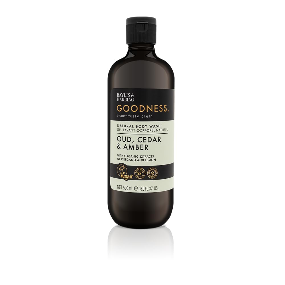 Baylis & Harding Liquid Body Wash Soap, Goodness, Oud, Cedar & Amber, 16.9oz/500ml - Medaid International