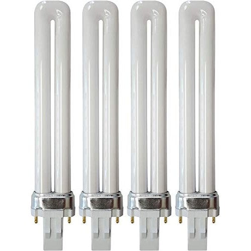 KOR - Pack of 4, 13W GX23 CFL Light Bulbs, 3500K Neutral White, Energy Efficient
