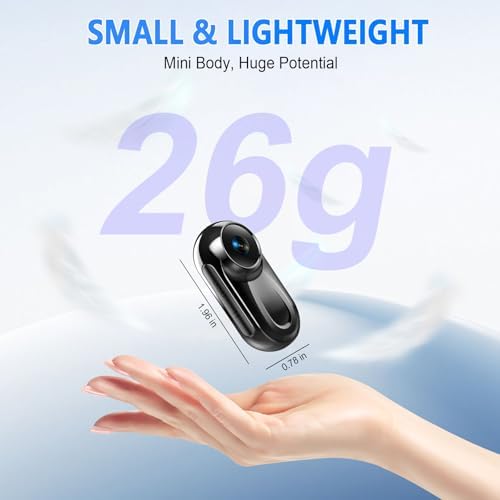 Mini Body Camera 1080P, 512G Thumb Action Camera with Magnetic & 360° Clip|B0HFRTKH29