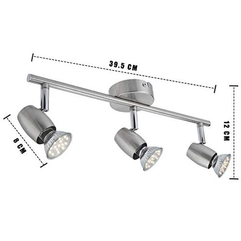 Seeseer - Swivelling LED Ceiling Spotlight with 3 x 3W GU10 Bulbs, Warm White